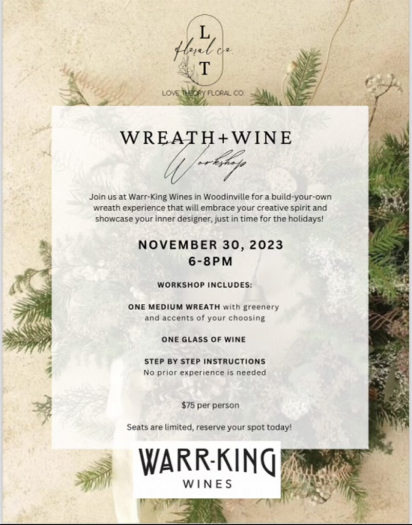 Events from November 30, 2023 – April 14, 2023 – Warr-King Wines